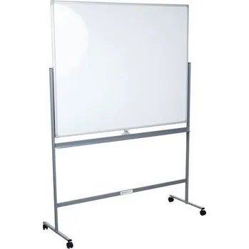 Mobilní bílá magnetická tabule Manutan Expert Basic, oboustranná, 120 x 180 cm + Prodloužená záruka na 10 let