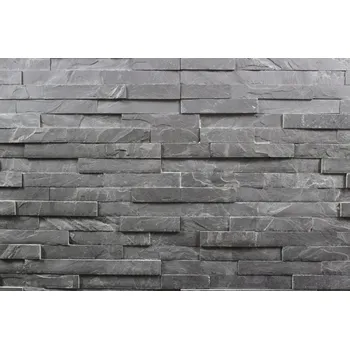 Obklad ALFIstyle BL001 15 x 60 x 1-1,5 cm 0,66 m2 černá břidlice