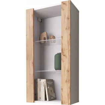 Knihovna Skříňka bílá, dub wotan matný 100 x 55 x 29,5 cm Komodee