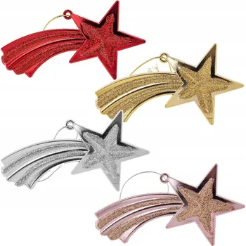 Vánoční dekorace VÁNOČNÍ BAŇKY NA VÁNOČNÍ STROMEČEK VÁNOČNÍ KOULE VÁNOČNÍ OZDOBY PŘÍVĚSKY HVĚZDY 4ks