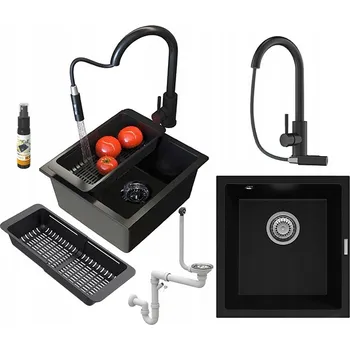 Granitový dřez Jednokomorový dřez Granitan NANO granit černý