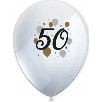 Balónek Latexové Balónky Číslice Číslo 50 NAROZENINY Padesátka Party 6 Ks
