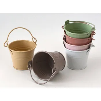 Svíčka Plechový kyblíček na svíčky a k dekoracím - ZELENÝ