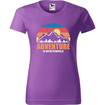 Dámské tričko DOBRÝ TRIKO Dámské tričko Adventure is worthwhile Barva: Fialová, Velikost: XS
