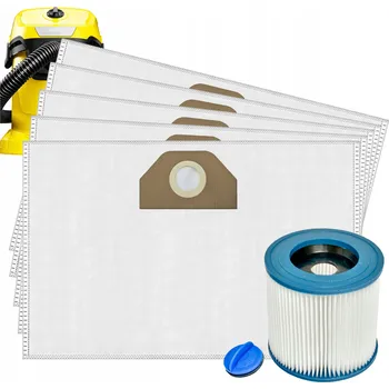 Filtr pro motocykl SÁČKY + OMYVATELNÝ FILTR PRO KARCHER WD 3, 5 ks + filtr