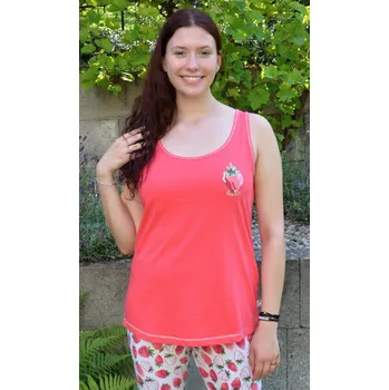 Dámské pyžamo Vienetta Dámské pyžamo kapri Jahoda: jahodová S