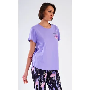 Dámské pyžamo Vienetta Dámské pyžamo kapri Flowers: fialová 3XL
