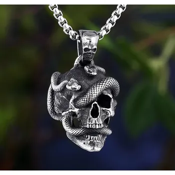 Řetízek Náhrdelník s lebkou ocelový
