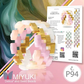 ostatní stavebnice Rukodělná korálková stavebnice MIYUKI. Stavebnice prstenu BROKEN Line HTL no. P94