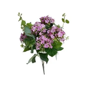 umělá květina Hortenzie kytice sv. fialová LY014 sv. fialová