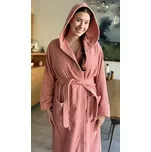 Vienetta Dámský župan dlouhý s kapucí Broskev: lososová XL