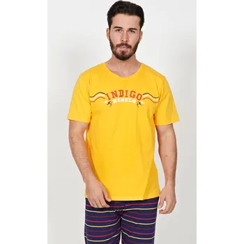Pánské pyžamo Gazzaz Pánské pyžamo kapri Indigo: žlutá L