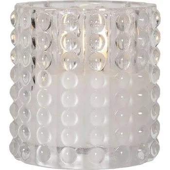 Svíčka LED svíčka skleněná vosková FLAMME DOTTY 10 cm