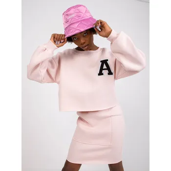 Světle růžový komplet sukně a mikiny Brixen s nášivkou "A" -EM-KMPL-721.69-light pink Velikost: M