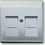 Kryt zásuvky datové a komunikační, s clonkami ABB Future linear, Busch-axcent 2CKA001710A3676 hliníková stříbrná