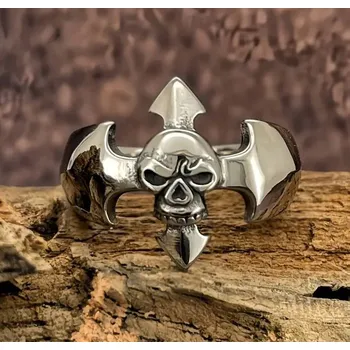 Prsten Prsten lebka - ocelový (14) (Prstýnek lebka (ocel))