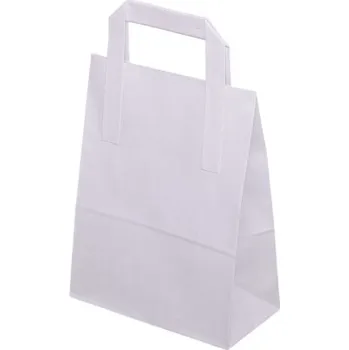 Nákupní taška Bílé papírové tašky 32x14x42 cm s plochým uchem, 25 ks