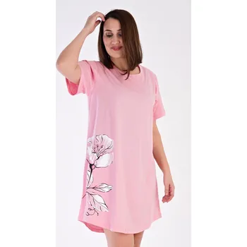 Vienetta Dámská noční košile s krátkým rukávem Nicol: světle lososová 3XL
