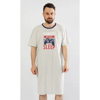 Pánská noční košile Cool Comics Pánská noční košile s krátkým rukávem Hra: světle šedá M