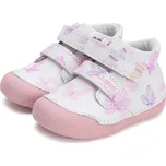 D.D.step Celoroční boty obuv D.D. step kožené S066-51151 bílé s barevnými motýlky velikost: 23