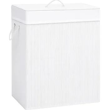 Koš na prádlo Bambusový koš na prádlo, bílý, 83 l
