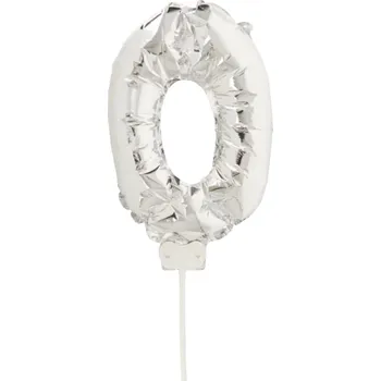 Party dekorace Avec Nafukovací balónky zapichovací čísla narozeninová stříbrné 36 cm Číslo: 2