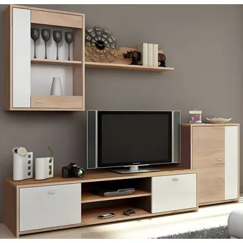 Obývací stěna Obývací stěna, sestava GENTA dub sonoma/bílá