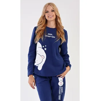 Dámské pyžamo Vienetta Secret Dámské pyžamo dlouhé Lední medvěd tmavě modrá XL