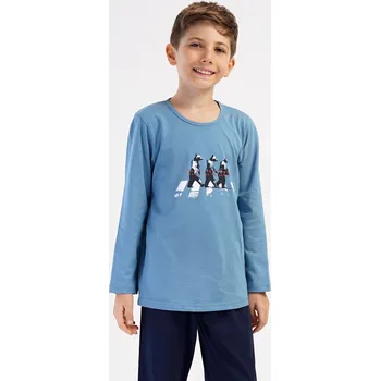 Chlapecké pyžamo Vienetta Kids Dětské pyžamo dlouhé Tobias: modrošedá 9 - 10