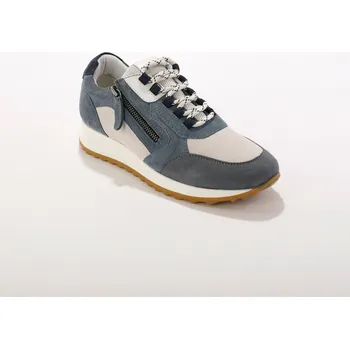 Dámské tenisky Kožené šněrovací tenisky se zipem a barevnými vsadkami modrá 41