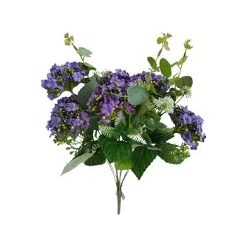 umělá květina Hortenzie kytice modrofialová LY014 modrofialová