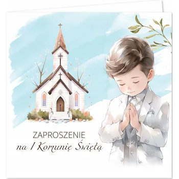 Obraz POZVÁNKA NA PRVNÍ SVATÉ PŘIJÍMÁNÍ - BLUECLOUD pro chlapce + obálka