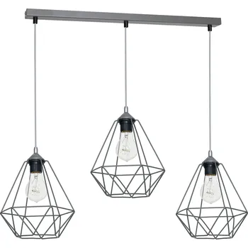 Závěsné svítidlo Basket, 3x šedé drátěné stínítko, gr