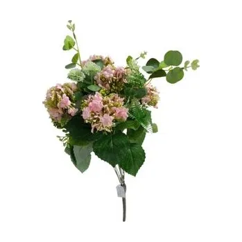 umělá květina Hortenzie kytice sv. růžová LY014 sv. růžová