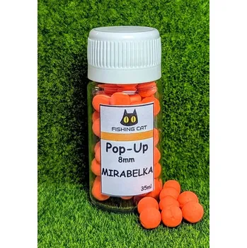 Boilies Fishing cat Mirabelka + Med 8mm 35ml Pop-Up Boilies