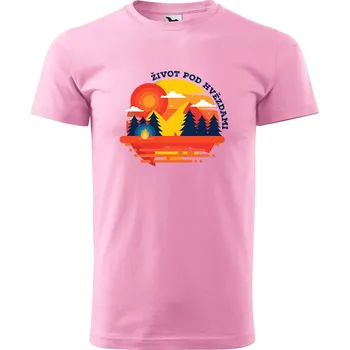 Pánské tričko DOBRÝ TRIKO Pánské tričko Život pod hvězdami Velikost: S, Barva: Růžová