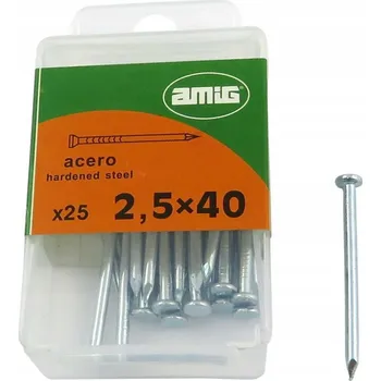 Hřebík Velké ocelové hřebíky 2,5x40mm, 25 kusů