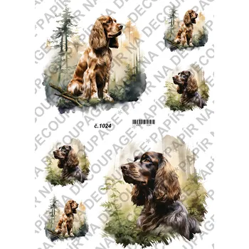 Výtvarný papír Rýžový a soft papír na decoupage - Kokršpaněl - KB01024 Materiál: Rýžový papír, Rozměr: A4