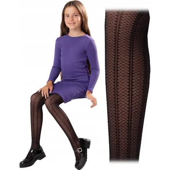 Dámské punčochy TERRI dětské punčocháče černé polyamidové, velikost 104