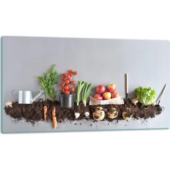 Kuchyňské prkénko SKLENĚNÁ DESKA NA KRÁJENÍ 52x30 ZELENINA