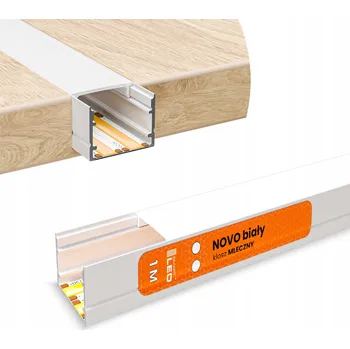 LED osvětlení LED Hliníkový Profil pro Pásky Bílý Elox Nástěnný Zapuštěný Kryt 1m