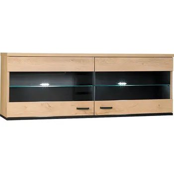 Knihovna Závěsná vitrína SIRAN TYP 9, dub lefkas