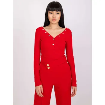Červené dámské tričko s výstřihem RV-BZ-7439.18-red Velikost: M
