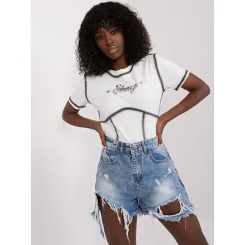 Dámské tričko Bílé kratší tričko s nápisem NM-TS-DDD654.60-white Velikost: M/L