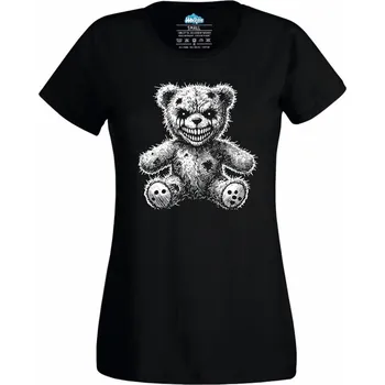 Dámské tričko Dámské tričko Hororový Medvídek Horror Teddy Bear (Velikost: S, Barva: Černá)
