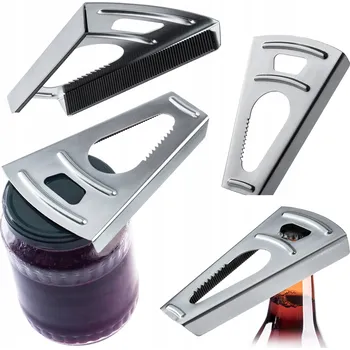 Otvírák Otvírák na zavařovací sklenice Kadax kovový stříbrný 2v1