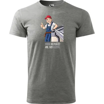 Pánské tričko Sablio Tričko s potiskem Ano, jsem klempíř - šedé S