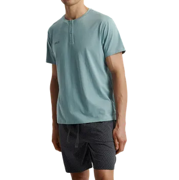 Pánské pyžamo Pánské krátké pyžamo Atlantic MNP-386 tyrkys M Modrá