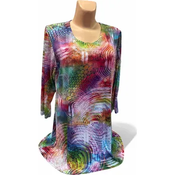 Dámská halenka Halenka- tunika prodloužená DEZIRE, Barva Jako na obrázku, Velikost XL 44, Materiál 96% Viskoza 4% Lycra