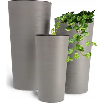 Květináč Květináč plast šedý Kadax 30 cm x 30 x 57,5 cm